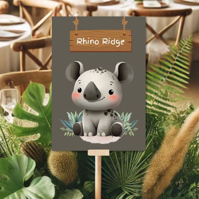 Carte de table Wild Rhino Ridge Jungle Safari (Créateur téléchargé)