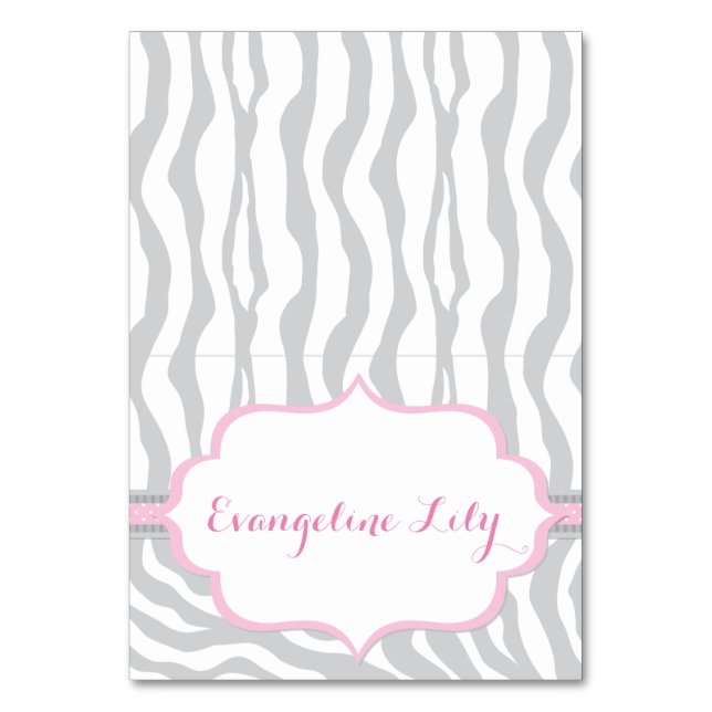 Carte de table Zebra Grey et rose Tente (Par défaut)