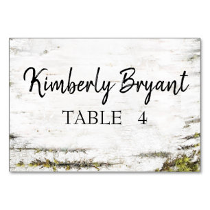 Carte de tableau Birch Tree Bark Nom individuel de