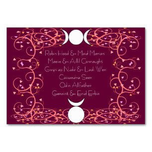 Carte de Tableau de noms de Wiccan Handfasting de