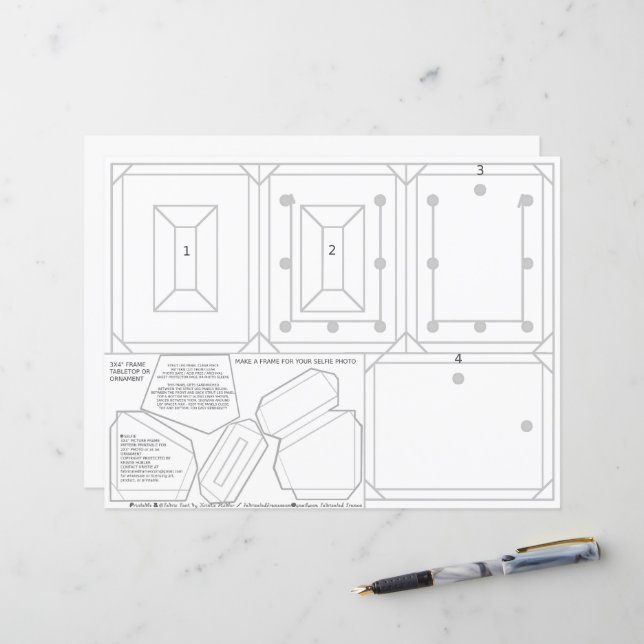 Carte de tableau d'ornement Selfie Party 2x3 Photo (Devant/Arrière en situation)
