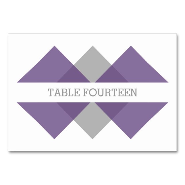 Carte de tableau géométrique triple gris violet (Devant)