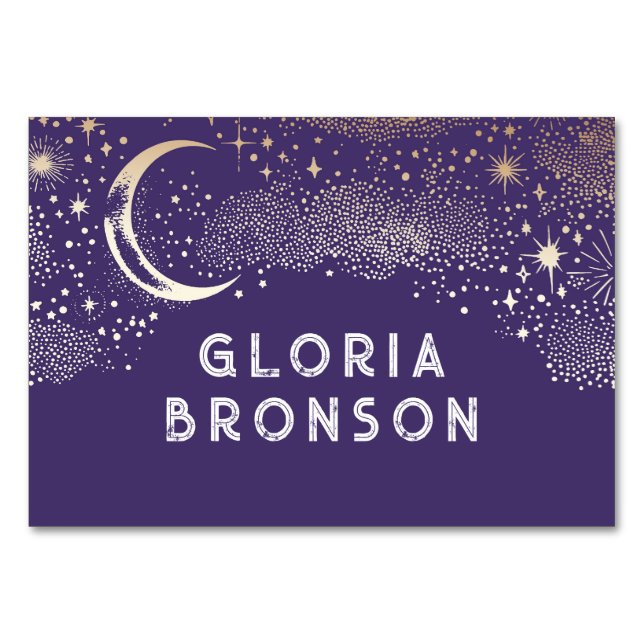 Carte de tableau Starry Nigh Moon individuels Nom  (Devant)