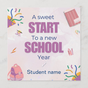 Carte de tag de friandise pastel pour la rentrée s