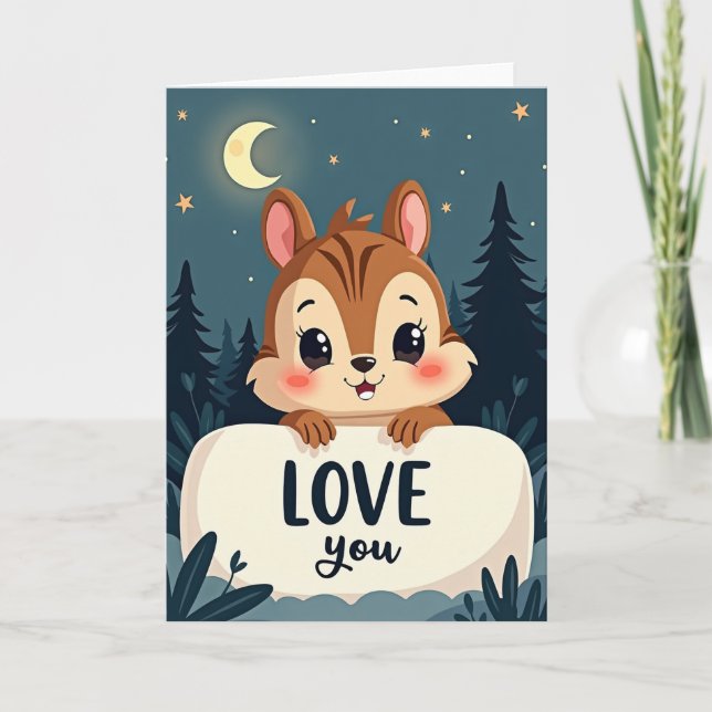 Carte de tamia d'amour au clair de lune (Devant)