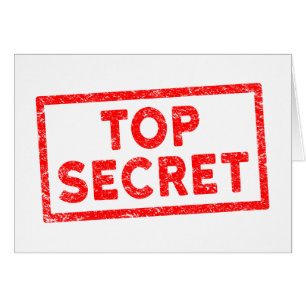 Carte de tampon en caoutchouc rouge Top Secret