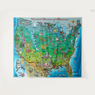 Carte de tapisserie amusante des États-Unis