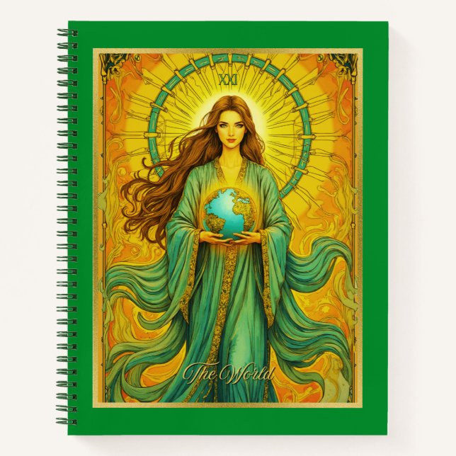 Carte de tarot Art Nouveau Le Monde Journal  (Devant)