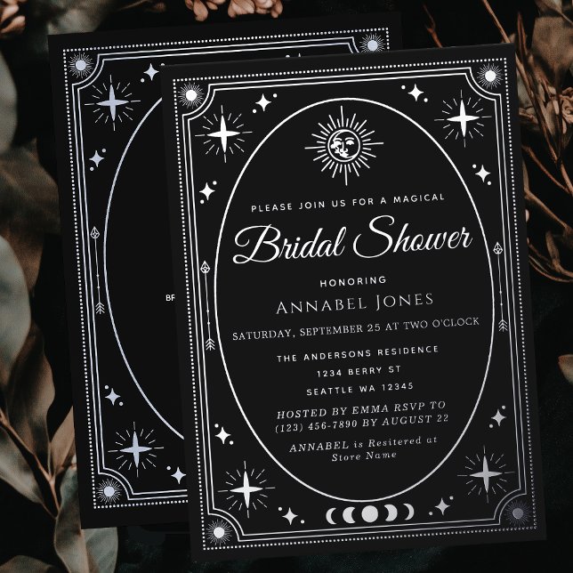 Carte de Tarot Céleste Argentée Mariage Noir Showe (Créateur téléchargé)