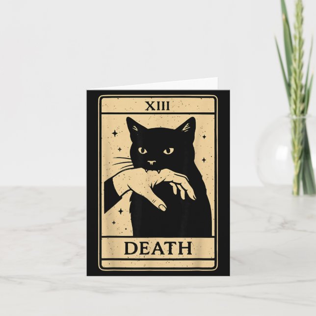 Carte de Tarot Chat Noir Occultisme Sorcière Chat  (Devant)