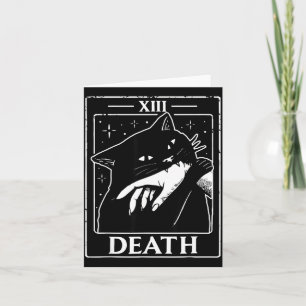 Carte de tarot de chat noir vintage humour de mort