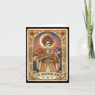 Carte de tarot de la mère teckel squelette chien s
