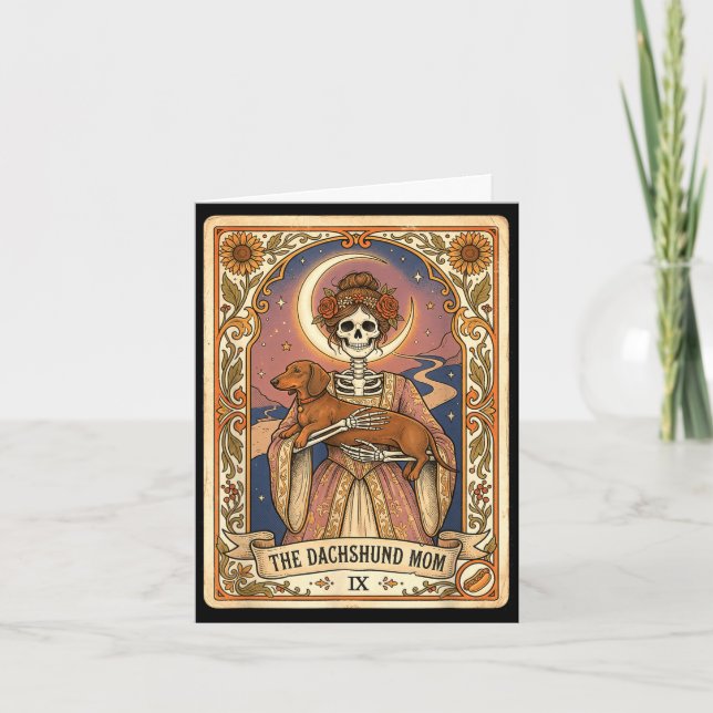 Carte de tarot de la mère teckel squelette chien s (Devant)