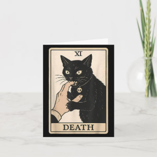 Carte de Tarot de la Mort Chat Noir Halloween Sorc