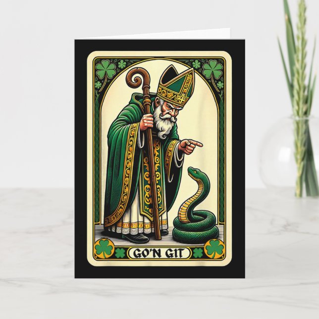 Carte de tarot de la Saint-Patrick drôle St-Patric (Devant)