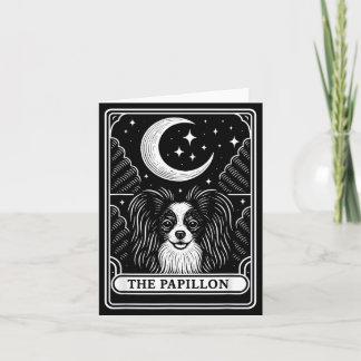Carte de tarot de maman chien Papillon Lune croiss