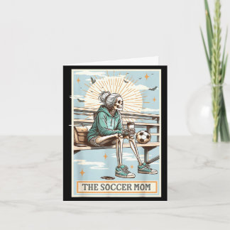 Carte de tarot de maman de football rétro squelett