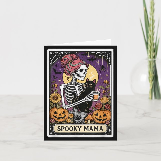 Carte de tarot de maman effrayante pour café crâne (Devant)