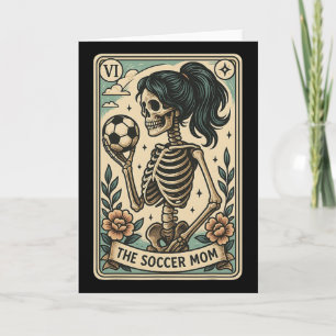 Carte de tarot de mère de football squelette Fête 