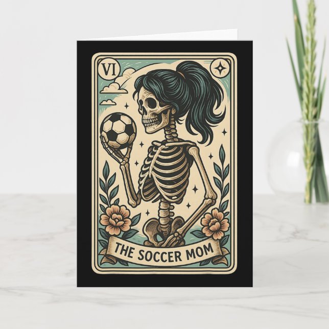 Carte de tarot de mère de football squelette Fête  (Devant)