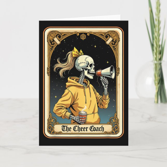 Carte de tarot d'entraîneur de cheer Coach squelet (Devant)