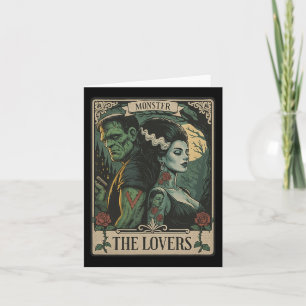 Carte de tarot des amoureux des monstres Gothique