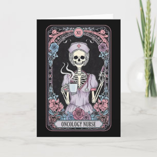 Carte de tarot d'infirmière en oncologie squeletti