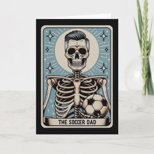 Carte de tarot drôle de papa footballeur squelette