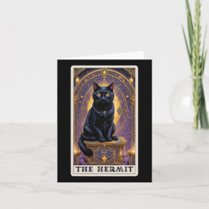Carte de tarot du chat noir l'ermite Halloween san