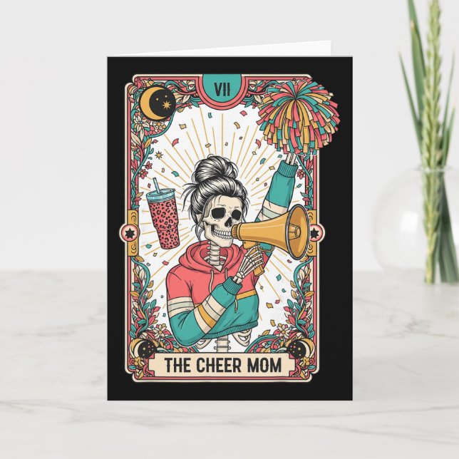 Carte de tarot gothique Cheer maman squelette drôl (Devant)