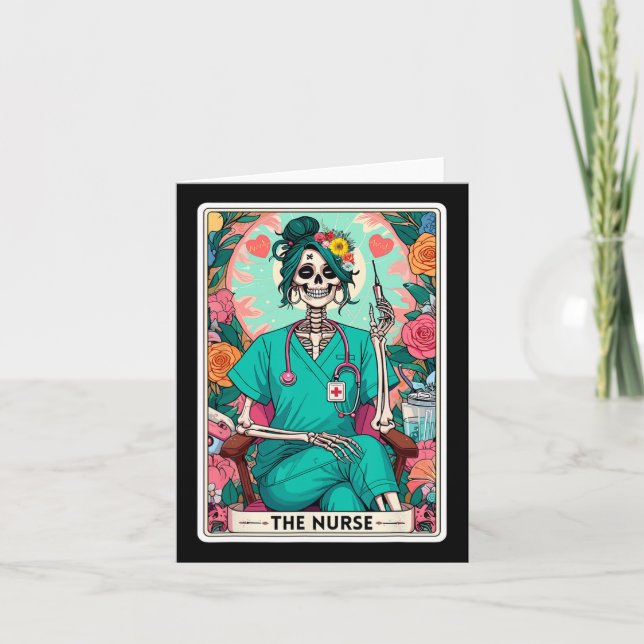 Carte de Tarot infirmière drôle Skeleton Nurse Wit (Devant)