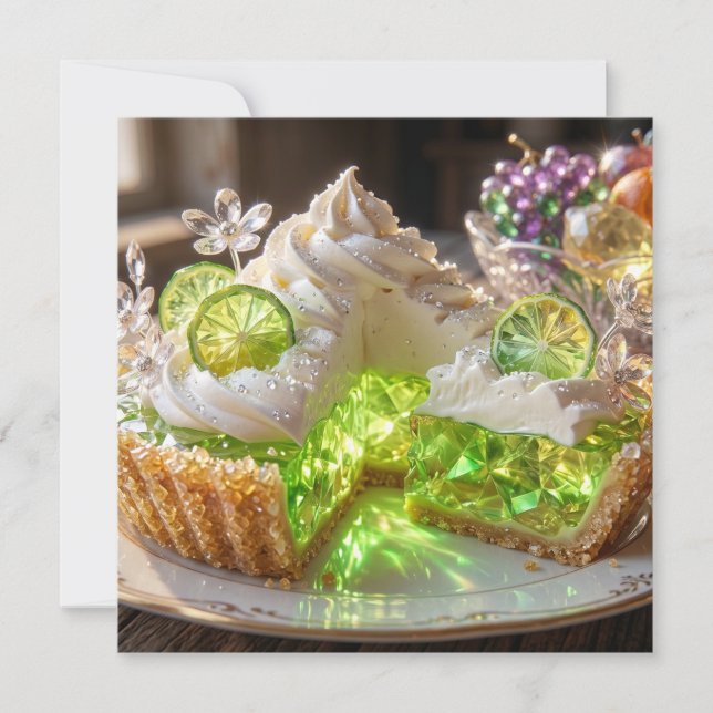 Carte de tarte au citron vert clé Crystal scintill (Devant)