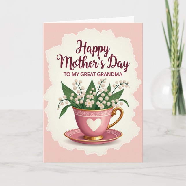 Carte de tasse à thé sincère rayée (Devant)