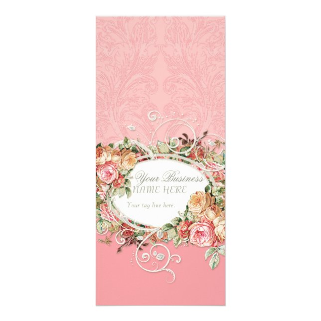 Carte de taux d'affaires - Baroque Rose anglais Fl (Dos)