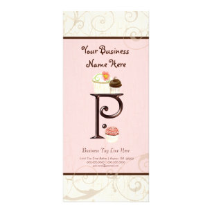 Carte de taux d'affaires - Lettre P Monogramme Des