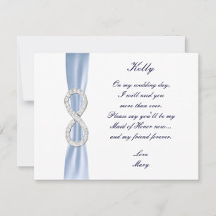 Carte de témoin de mariage Blue Diamond Infinity