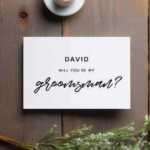Carte de témoin de mariage en typographie moderne