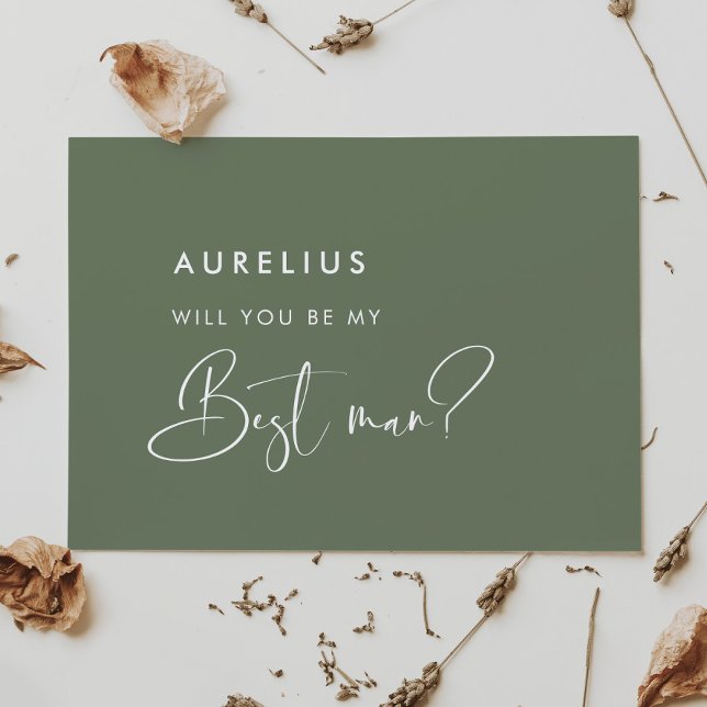 Carte de témoin de mariage vert sauge élégant (Créateur téléchargé)