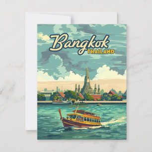 Carte de temple Vintage voyage Bangkok Thaïlande