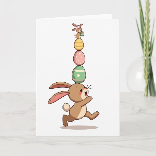 Carte de temps d'aventure amusant de lapin (Devant)