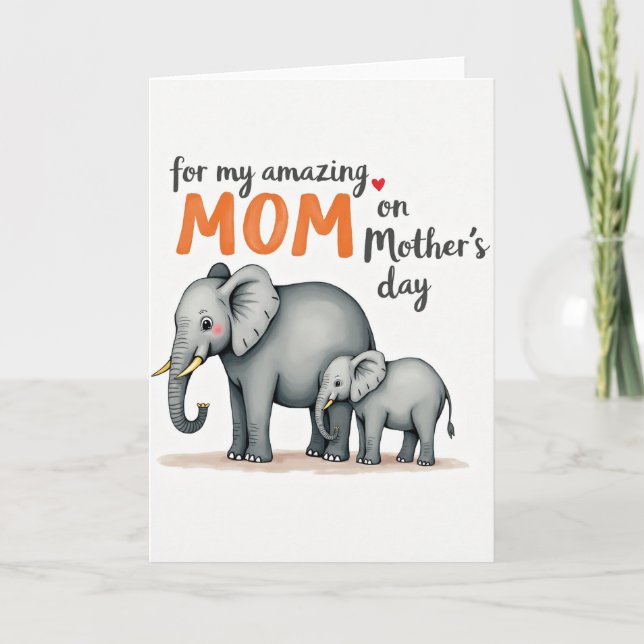 Carte de tendresse de l'éléphant gris (Devant)