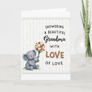 Carte de tendresse florale pour grand-mère chérie
