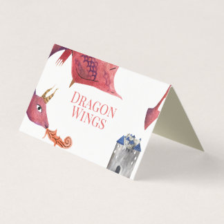 Carte de tente de nourriture Chevalier et Dragon