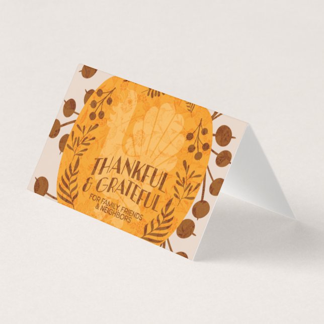 Carte de tente de Thanksgiving de dinde reconnaiss (Front)