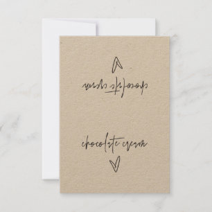 Carte de tente Étiquette à crème de chocolat