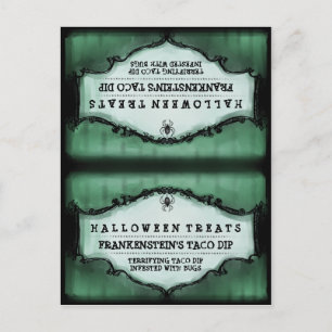 Carte de tente Halloween Traitements - Vert