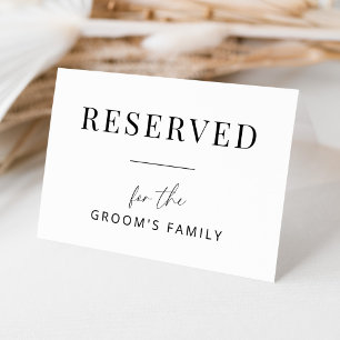 Carte de tente minimaliste Mariage Réservé