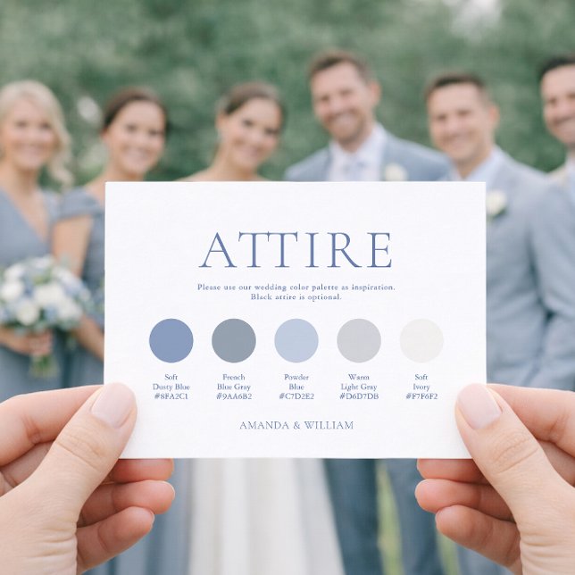 Carte de tenue de mariage bleu poussiéreux (Créateur téléchargé)