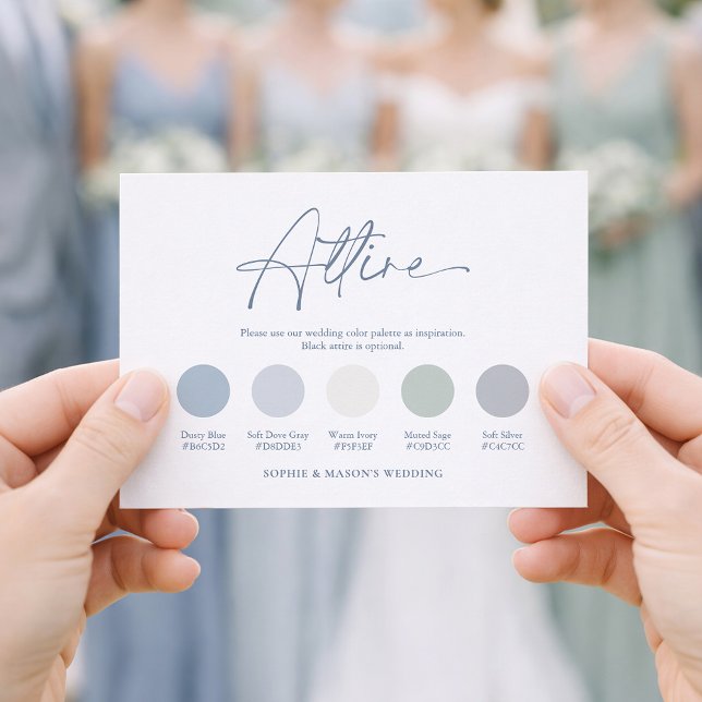 Carte de tenue de mariage bleu poussiéreux (Créateur téléchargé)