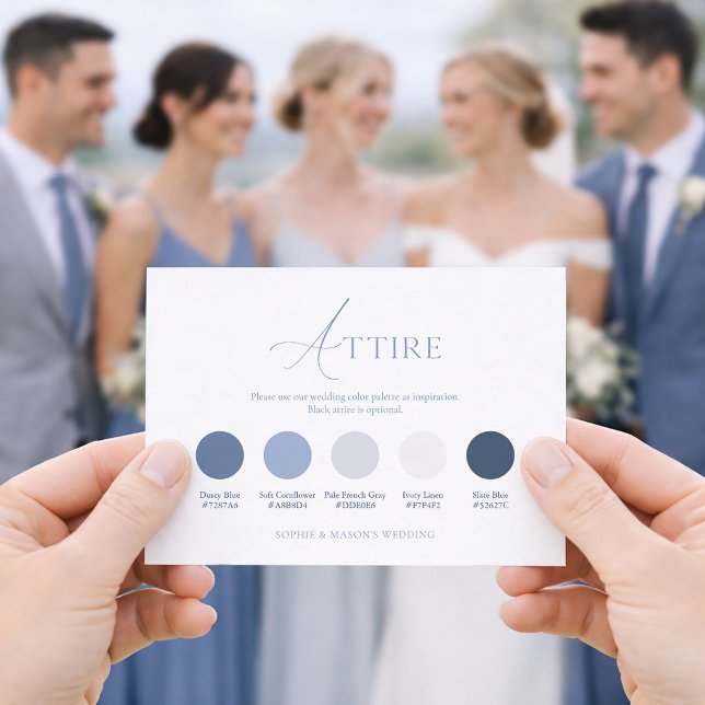 Carte de tenue de mariage bleu poussiéreux (Créateur téléchargé)